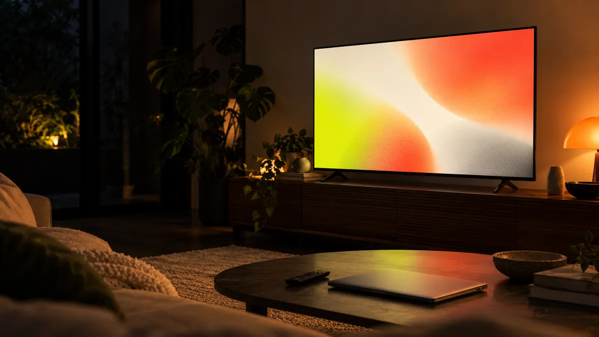 Illustration for a My SIPTV guide: television, remote, and player-check device